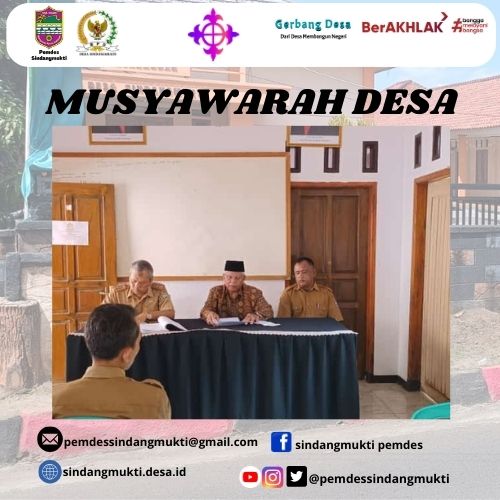 ketua bpd sindangmukti dan pemdes mengadakan musyawarah desa